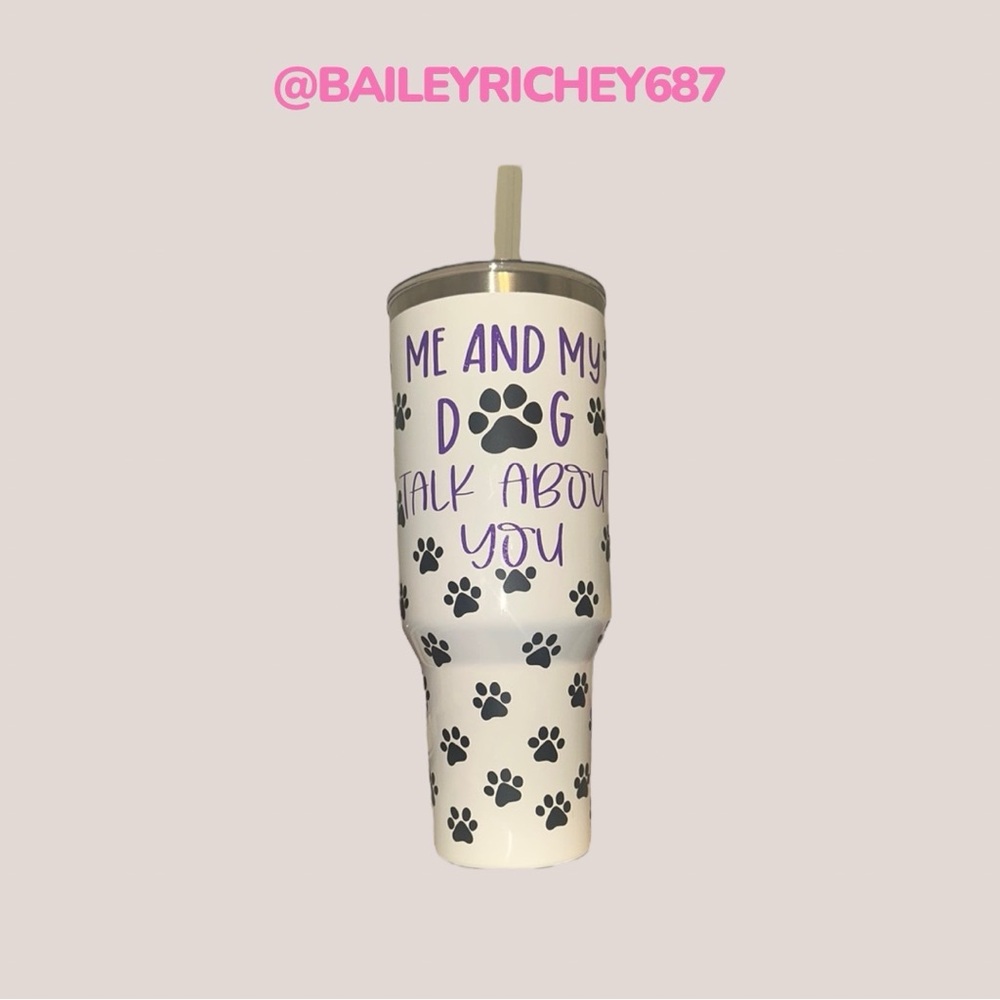 Dog Lover Tumbler with Paw Prints